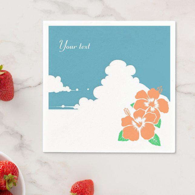 Serviette En Papier Tropical Hibiscus Summer Wedding  (Créateur téléchargé)