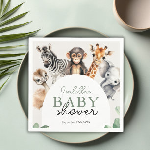 Serviette En Papier Tropical Jungle Safari Animaux Baby showers Garçon