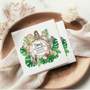 Serviette En Papier Tropical Jungle Safari Animaux Baby showers Garçon