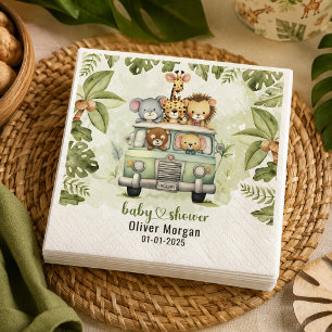Serviette En Papier Tropical Jungle Safari Animaux Garçon Baby Shower