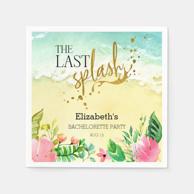 Serviette En Papier Tropical La dernière éclaboussure Enterrement de v (Devant)