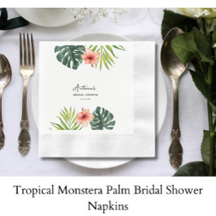 Serviette En Papier Tropical Monstera Palmier Baby Shower