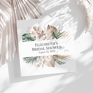 Serviette En Papier Tropical Orchidée et Monstera Shower de Mariée
