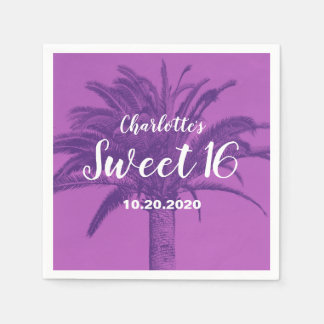 Serviette En Papier Tropical Palm Tree Sweet 16