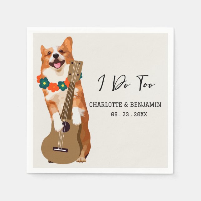 Serviette En Papier Tropical Summer Corgi Mariage de chien (Devant)