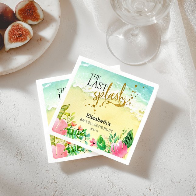 Serviette En Papier Tropical The last splash Enterrement de vie de jeu (Créateur téléchargé)