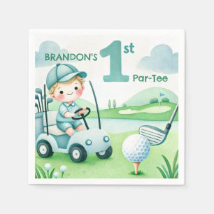 Serviette En Papier Trou en un Garçon de golf 1er Par-tee Anniversaire