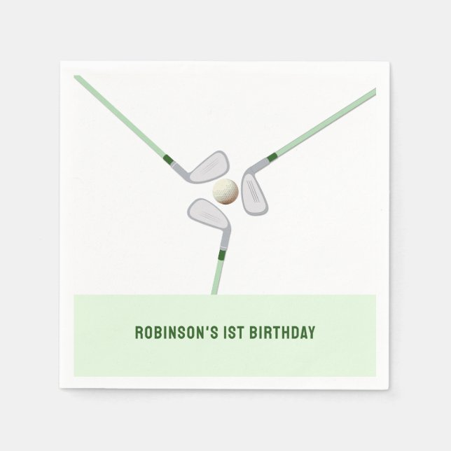 Serviette En Papier Trou moderne en un par golf Anniversaire (Devant)