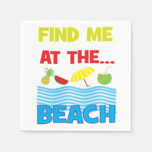 Serviette En Papier Trouvez-Moi À La Fête De La Maison De Plage