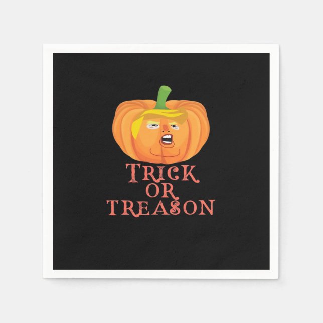 Serviette En Papier Trucs Ou Trahison Halloween Impeach Trumpkin Desig (Devant)