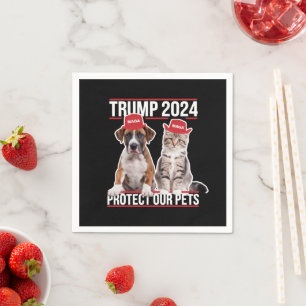 Serviette En Papier Trump 2024 Protégeons Nos Animaux de Compagnie Cha