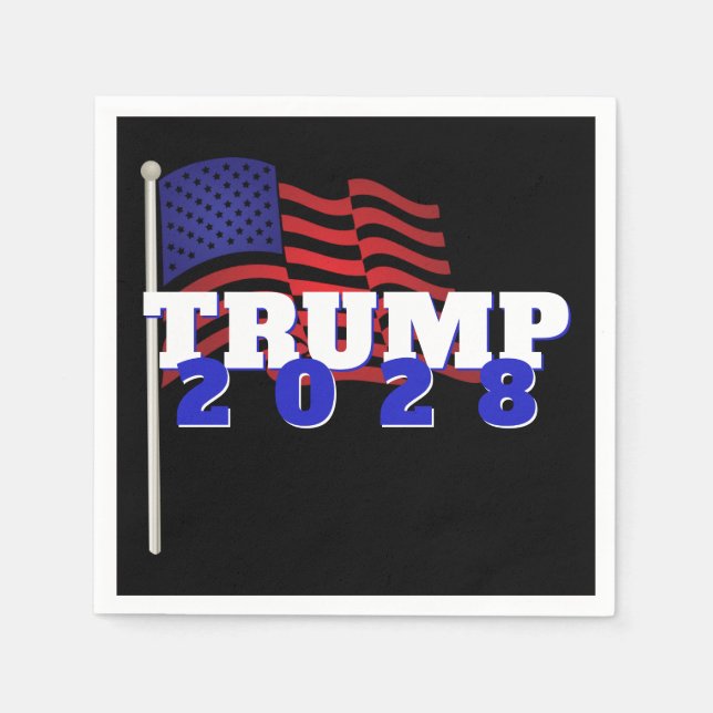Serviette En Papier Trump 2028 Avec Drapeau Américain (Devant)