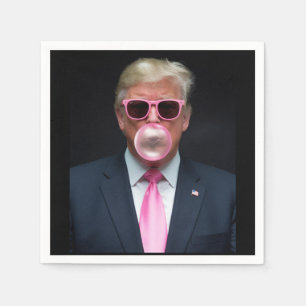 Serviette En Papier Trump Bubble Gum Rose Président 47 États-Unis