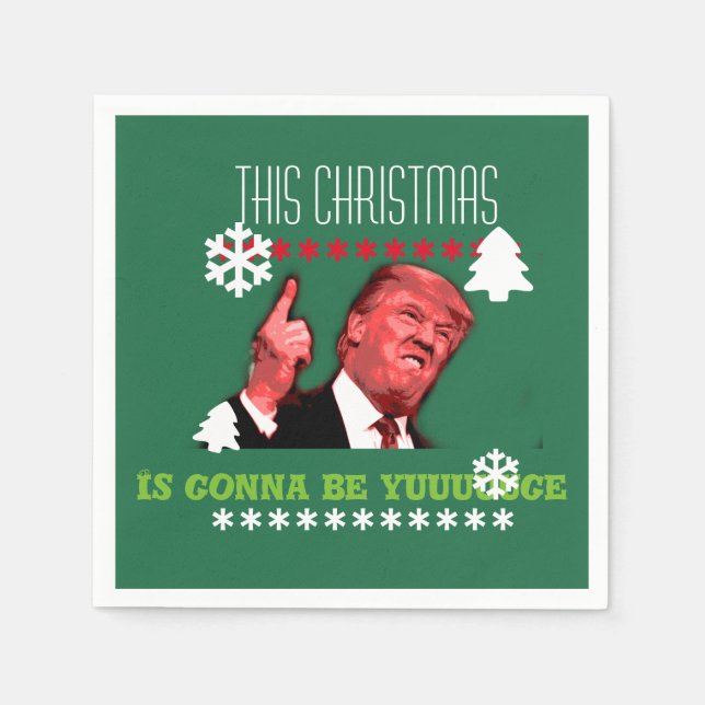 Serviette En Papier Trump ce noël va être toi (Devant)