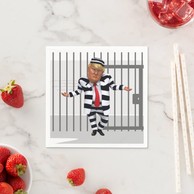 Serviette En Papier Trump en prison porte papier Napkin (En situation)