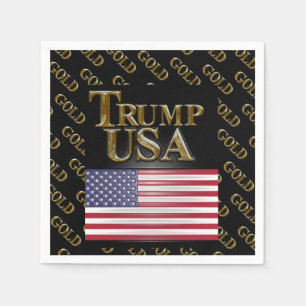 SERVIETTE EN PAPIER TRUMP ÉTATS-UNIS OR