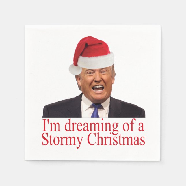 Serviette En Papier Trump, rêve d'un Noël orageux (Devant)