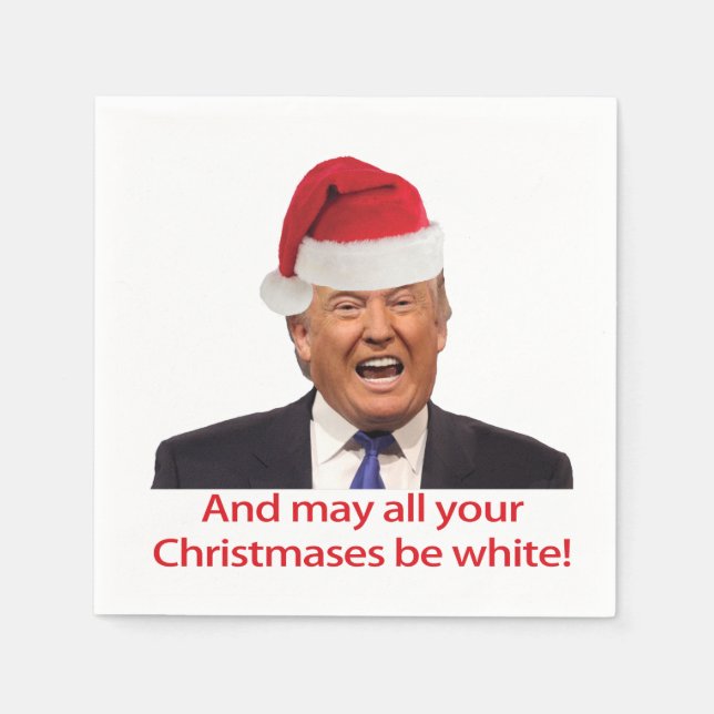 Serviette En Papier Trump. Rêver d'un Noël blanc (Devant)