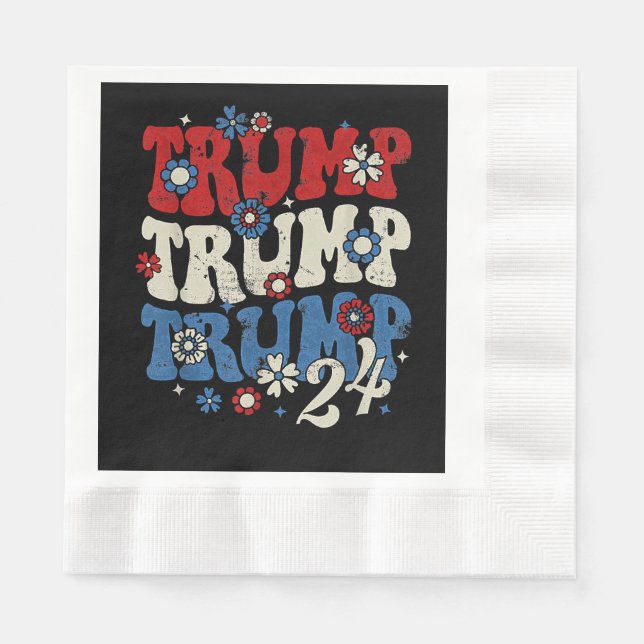 Serviette En Papier Trump Trump Trump 2024 Retro (Devant)