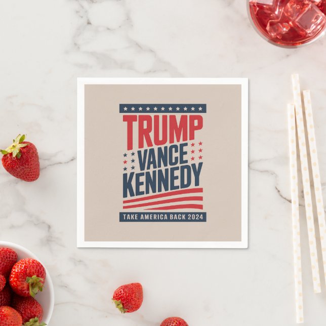 Serviette En Papier Trump Vance Kennedy Reprendre l'Amérique 2024 (En situation)