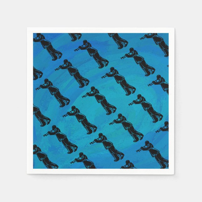 Serviette En Papier Trumpet bleu New York Boogie Nuits (Devant)