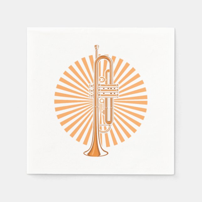 Serviette En Papier Trumpet Music Instrument Orchestra Band Jazz Cadea (Devant)