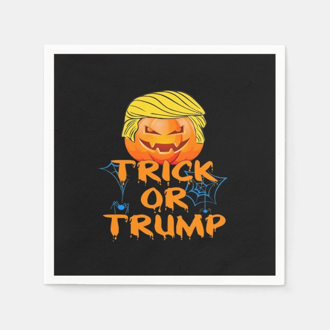 Serviette En Papier Trumpkin Drôle Design Pour Halloween (Devant)