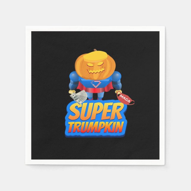 Serviette En Papier Trumpkin Funny Citrouille Head Halloween Costume C (Devant)