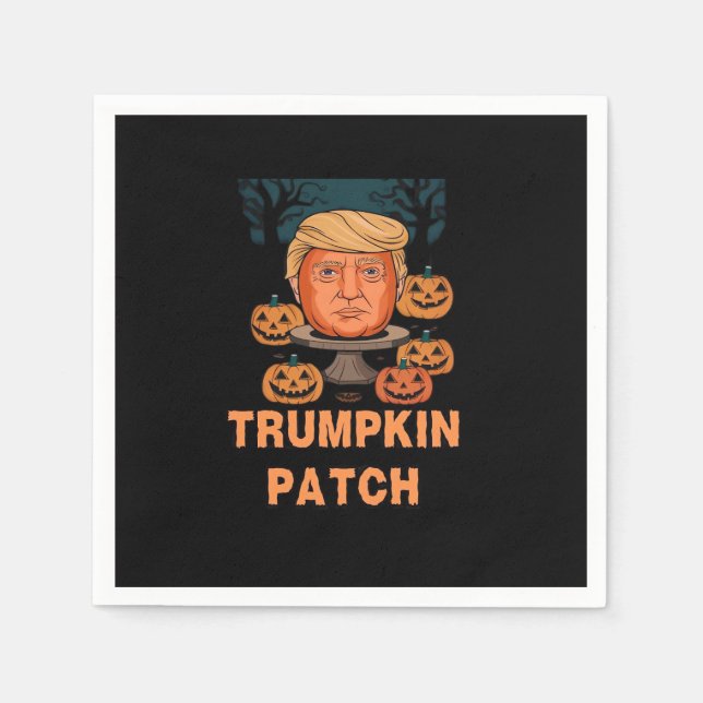Serviette En Papier Trumpkin Halloween - Drôle Citrouille politique De (Devant)