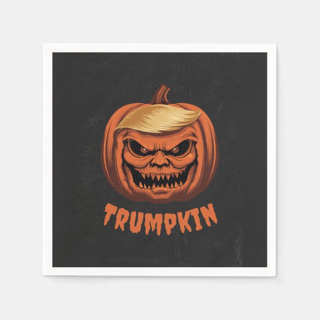 Serviette En Papier Trumpkin - Le Citrouille d'Halloween de Donald Tru (Devant)