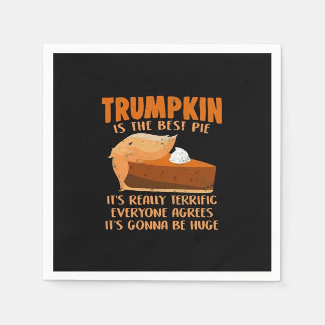 Serviette En Papier Trumpkin Pie Drôle Design - Thanksgiving Party Hol (Devant)