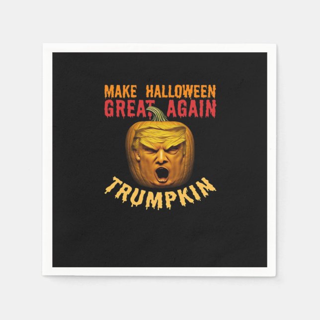 Serviette En Papier Trumpkin Rendre sa grandeur à Halloween - Drôle Do (Devant)