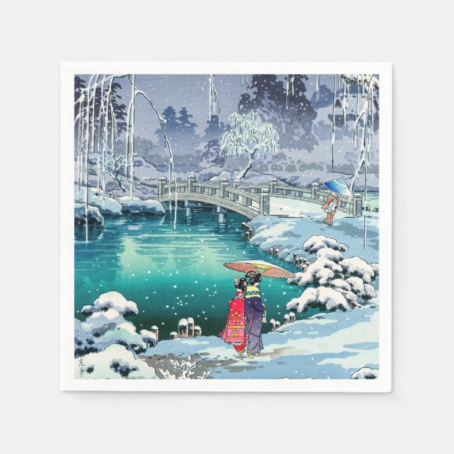 Serviette En Papier Tsuchiya Koitsu - Neige de printemps à Maruyama (Devant)