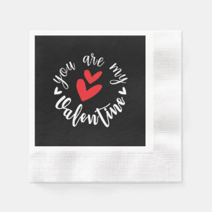 Serviette En Papier Tu es ma Saint Valentin, deux petits coeurs