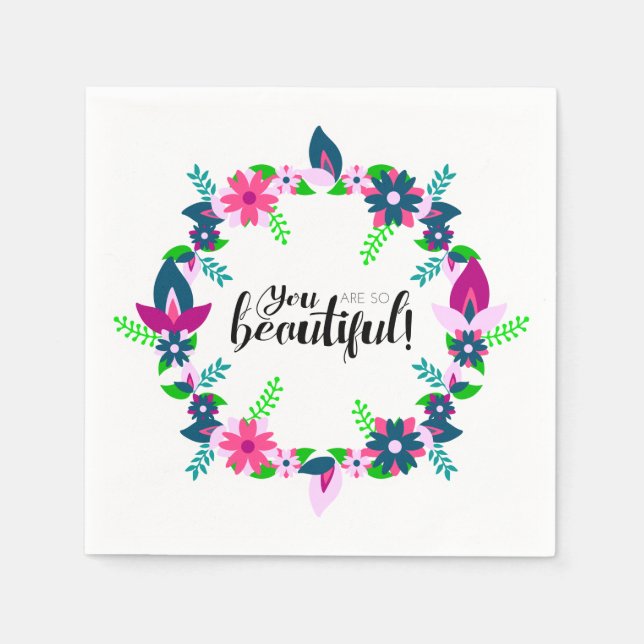 Serviette En Papier Tu es si belle ! (Devant)