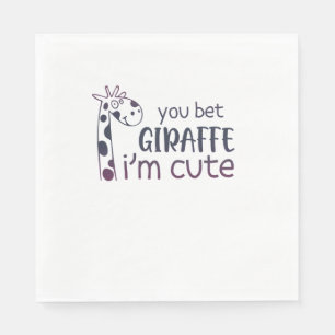 Serviette En Papier Tu paries Giraffe Je suis mignonne