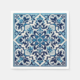 Serviette En Papier Tuile bleue portugaise