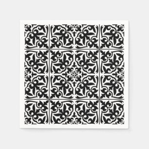 Serviette En Papier Tuile marocaine - blanc avec l'arrière - plan noi