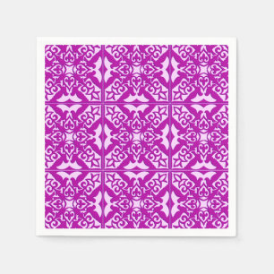 Serviette En Papier Tuile marocaine - orchidée profonde et rose