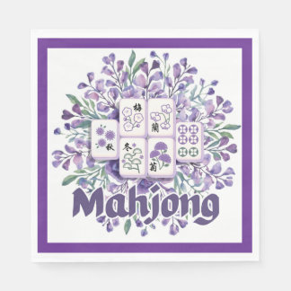 Serviette En Papier Tuiles de Mahjong Violettes