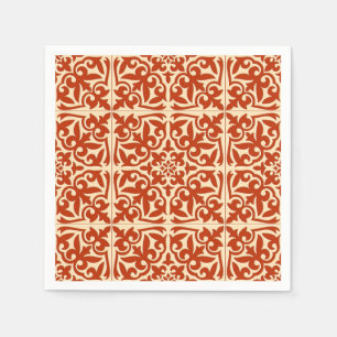 Serviette En Papier Tuiles marocaines - corail orange et pêche