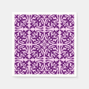 Serviette En Papier Tuiles marocaines - violet et orchidée