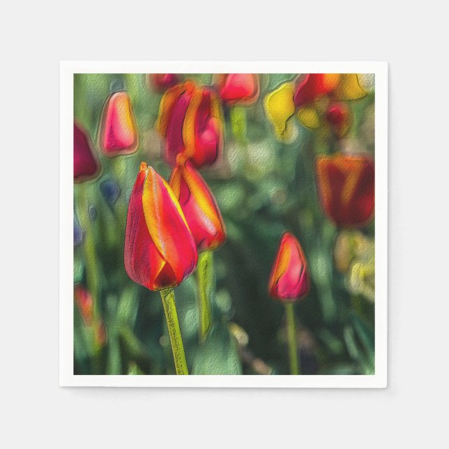 Serviette En Papier Tulip Garden Texté (Devant)