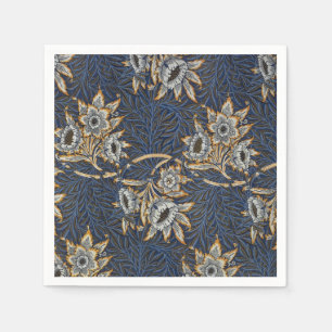Serviette En Papier Tulipe Saules Motif Bleu Floral de William Morris