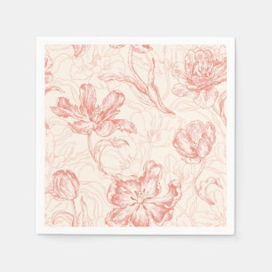 Serviette En Papier Tulipe vintage motif floral