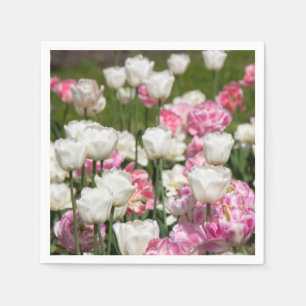 Serviette En Papier Tulipes blanches et roses brillantes par jour enso