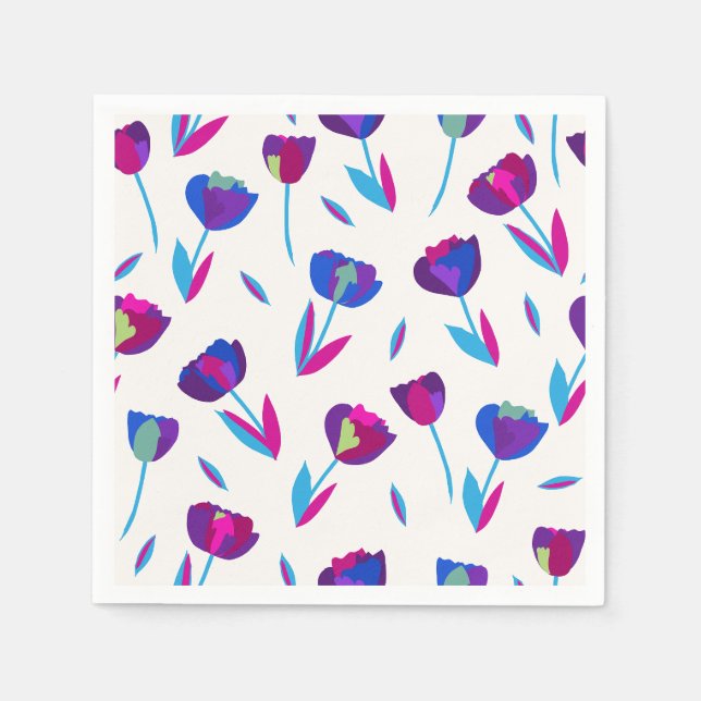 Serviette En Papier Tulipes Capricieuses (Devant)