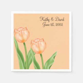 Serviette En Papier Tulipes d'abricot (Mariage)