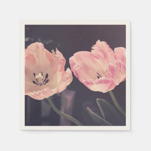 Serviette En Papier Tulipes Mignonnes en Fleurs - Personnalisé