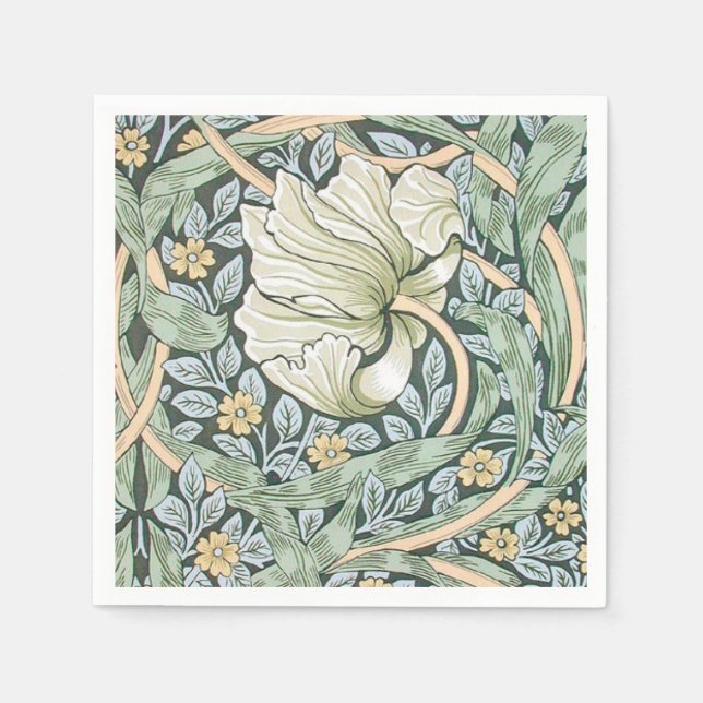 Serviette En Papier Tulipes Pimpernel Art Botanique de William Morris (Devant)